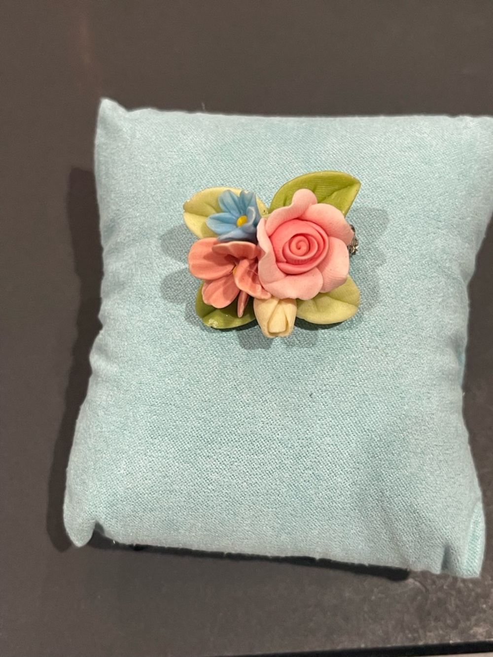Pink Floral Resin Brooch